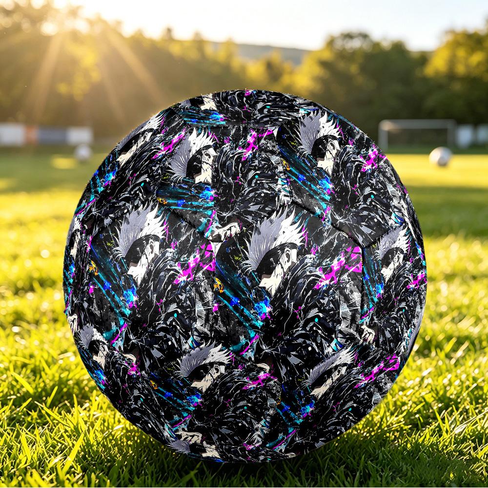 Gojo Satoru Printed Size 5 Standard Football, Waterproof PU Training Soccer Ball for Outdoor Sports