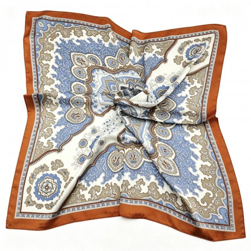 70x70cm Nylon Square Scarf Women Vintage Print Lightweight Accessory Office Casual Hair Styling