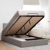 Exclusive House - Ottoman Bed with Mattress and LED Taupe 120x190 Cm Fabric