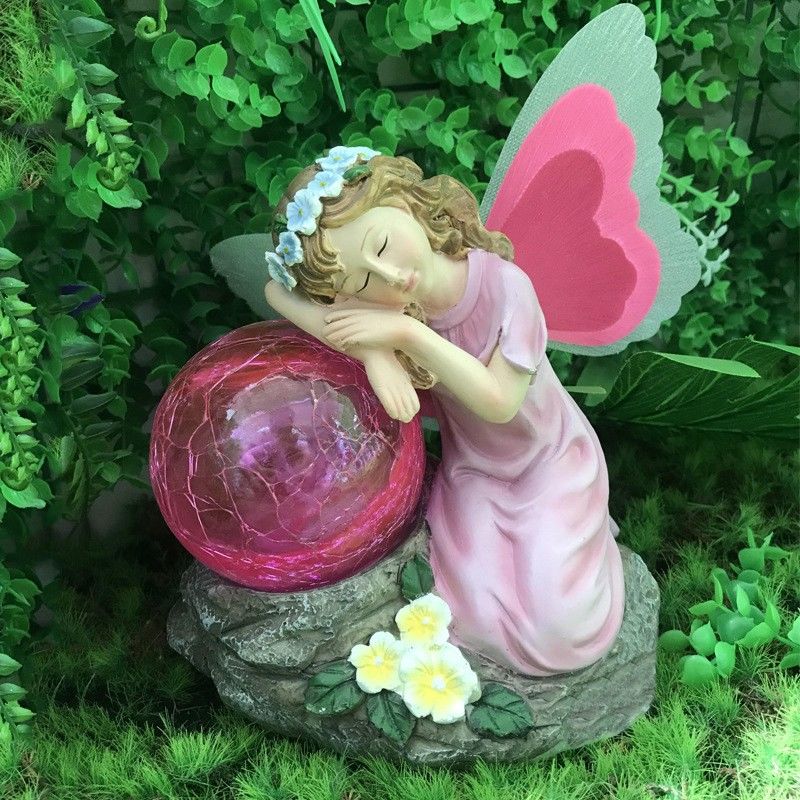 

Солнечные светящиеся цветочные украшения в форме феи для наружного двора, сада, балкона, ландшафтной атмосферы, автоматически загораются ночью