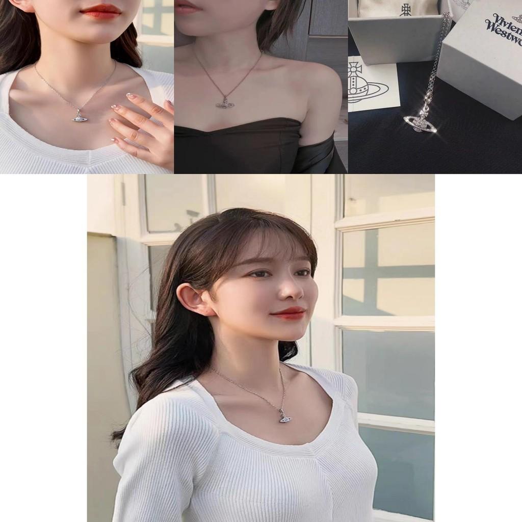 Elegant And Luxurious Saturn Necklace For Women Geometric Design With Sparkling Inlaid Diamonds