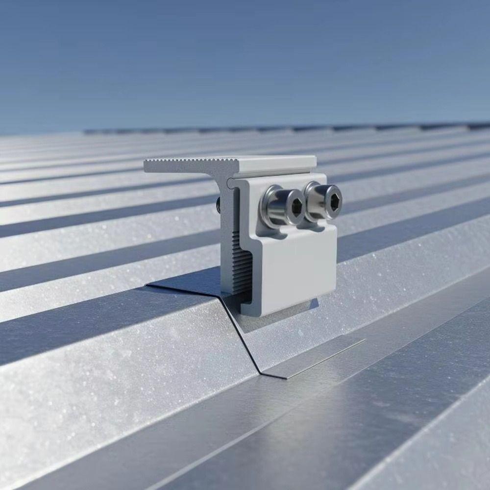 1 pièce Pince à joint debout Argent Anodisé Clip de fixation photovoltaïque pour système d'énergie solaire hors réseau