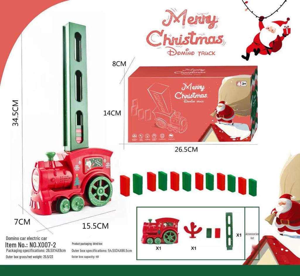 Automatic Little Train Domino Dispenser with Sound & Light - Educational Toy for Kids