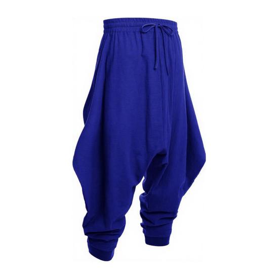 Чоловічі штани-шаровари Повсякденні з куліскою Широкі Бавовняні Вільного крою з низькою посадкою для хіпі Вуличний стиль Пляжні