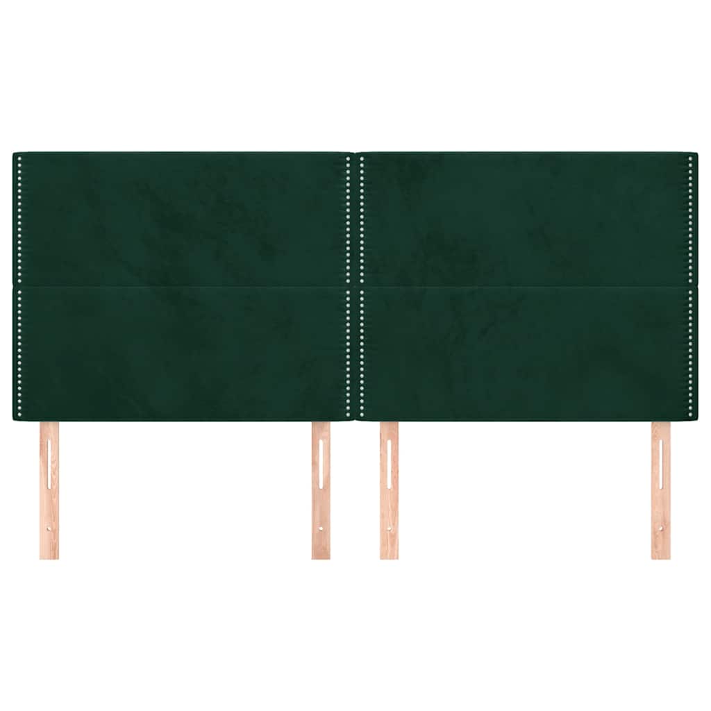 Vidaxl Bed Headboards, 4 Pcs, Dark Green, 100X5X78/88Cm, Velvet