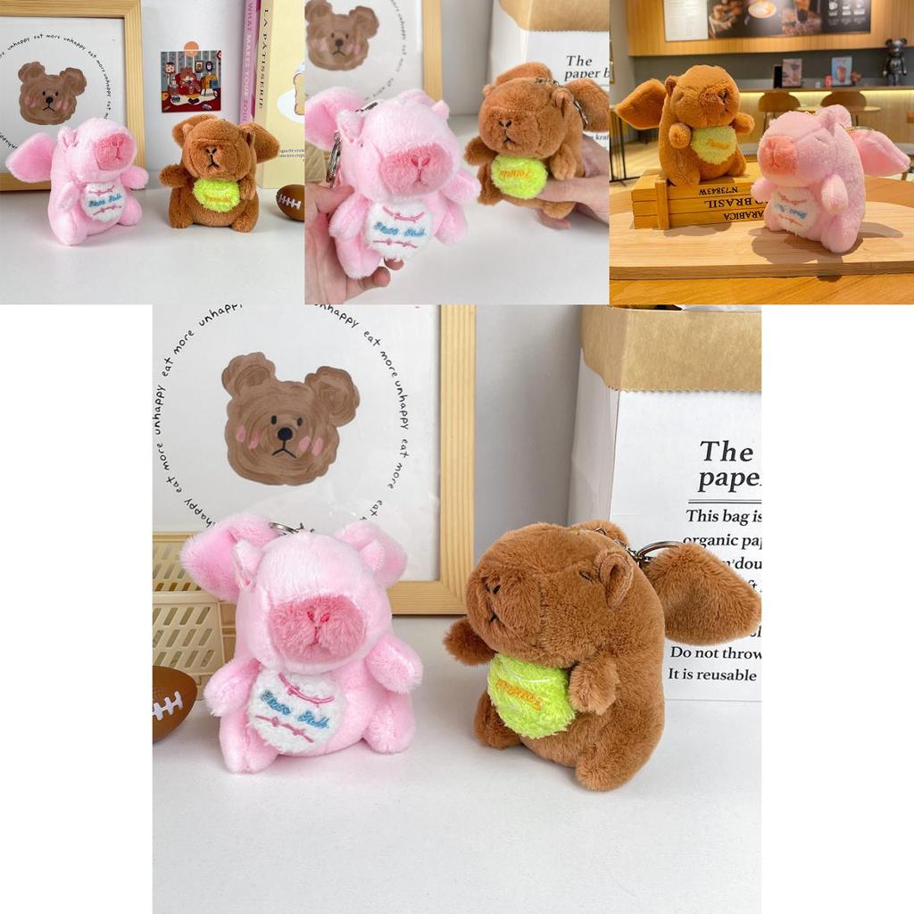 Adorable Capybara Plush Keychain With Flapping Wings Soft Pp Cotton Stuffed Animal