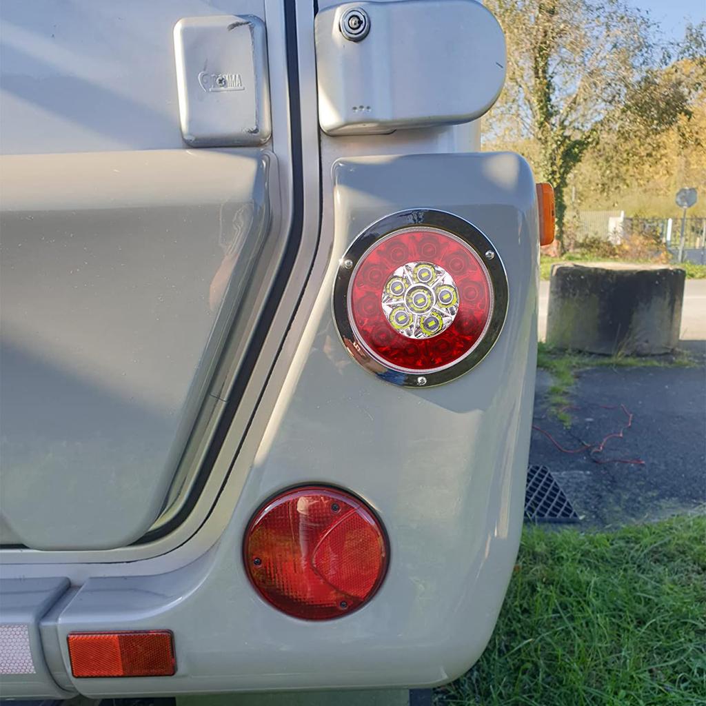 Aoling 24V Truck Tail Lamp LED, Clear Round, Suitable for Reverse / Brake