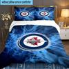 Jets Hockey Team 3PCS Bedding set,Ideal for 1pc Duvet Cover And 2pcs Pillowcases Perfect for Fan gift,Ideal for Bedroom, Dormitory