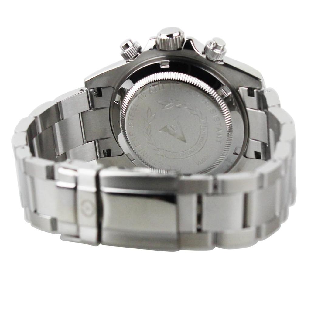 VALENTINO DOMANI Watch with Black and Zirconia Bezel Men's Zirconia, Silver, Face, (VD006MSB)