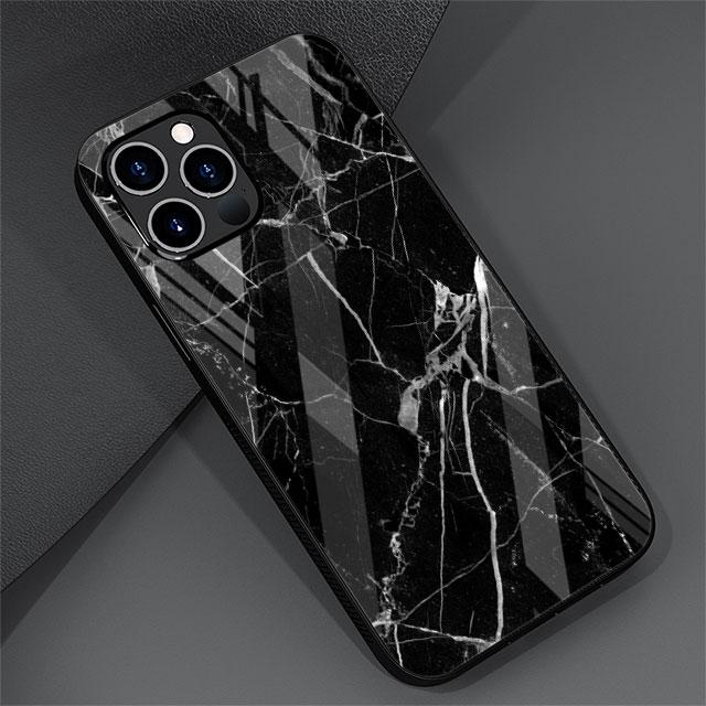 Luxury Marble Pattern Glass Case For Apple iPhone 13 Pro 11 14 12 7 8 Plus SE 2022 XR X XS Max 6 6S Tempered Phone Cover