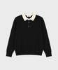 WORK ON BODY OFF Par Semi-Overfit Two-Tone Collar Knit [Black]
