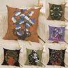 Hot Vintage Vase Print Pillow Case Natural Linen Organic Fabric Double-Sided Printing Sofa Home Decor Cushion Cover
