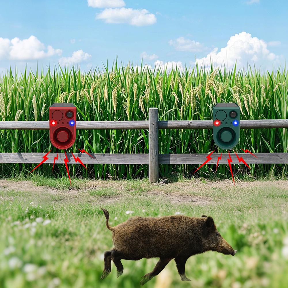 Solar-Powered Ultrasonic Animal Repellent with Infrared and Sound Alarm