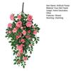 Konstgjorda blommor i rotting med 6 huvuden, falska hängande rosenrankor, konstgjorda sidenblommor i rotting för DIY-bakgrundsdekoration i bröllopsrum