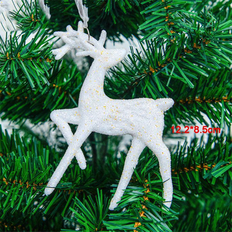 Elegant Christmas Tree Pendant Set With Shimmering Reindeer And Snowflake Baubles