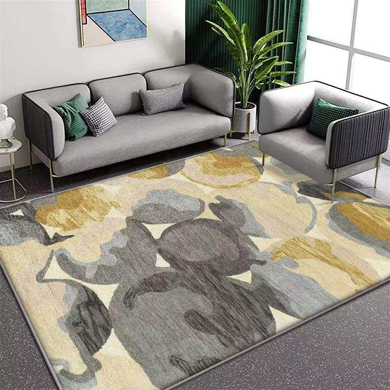 Living Room Coffee Table Carpet Striped Graphic Floor Mat Household Living Room Large-area Laying Soft Floor Mat