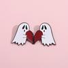 Cartoon Ghost Festive Heart Design Brooch Pin In Durable Metal Perfect For Events Halloween