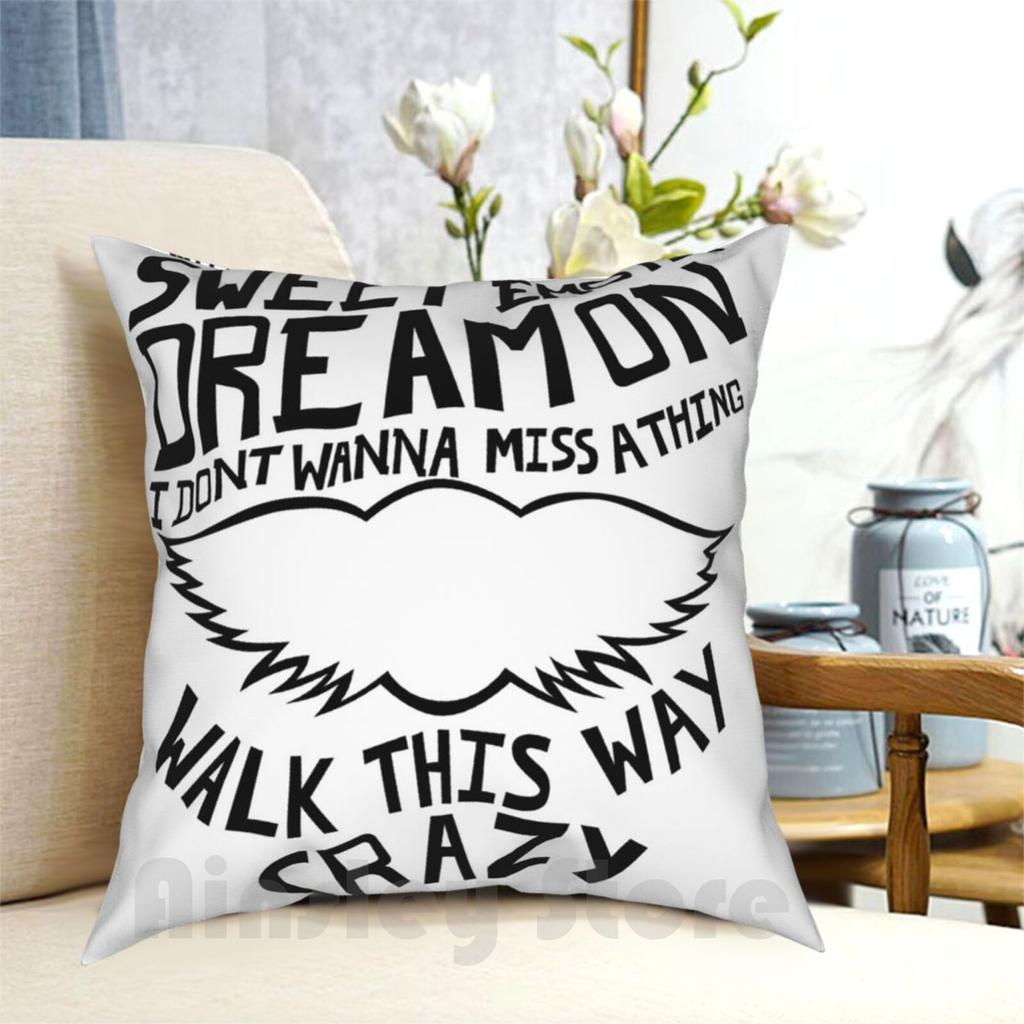 Songs Pillow Case Printed Home Soft Throw Pillow Music Songs Sweet Emotion Dream On Crazy I Dont Wanna Miss A Thing