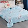 Flower Rabbit Green Leaf Print Pattern Duvet With Polyester Fill Bedroom For