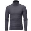 Herren Slim Fit Pullover-T-Shirt mit hohem Kragen und langen Ärmeln für Herbst/Winter
