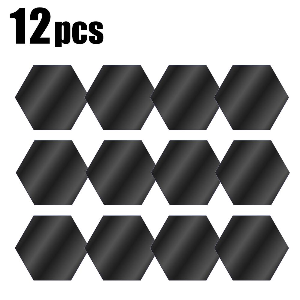 6/12pcs 3D Mirror Wall Stickers Hexagon Shape Acrylic Removable Wall Sticker Decal DIY Home Decoration Art Mirror Ornaments