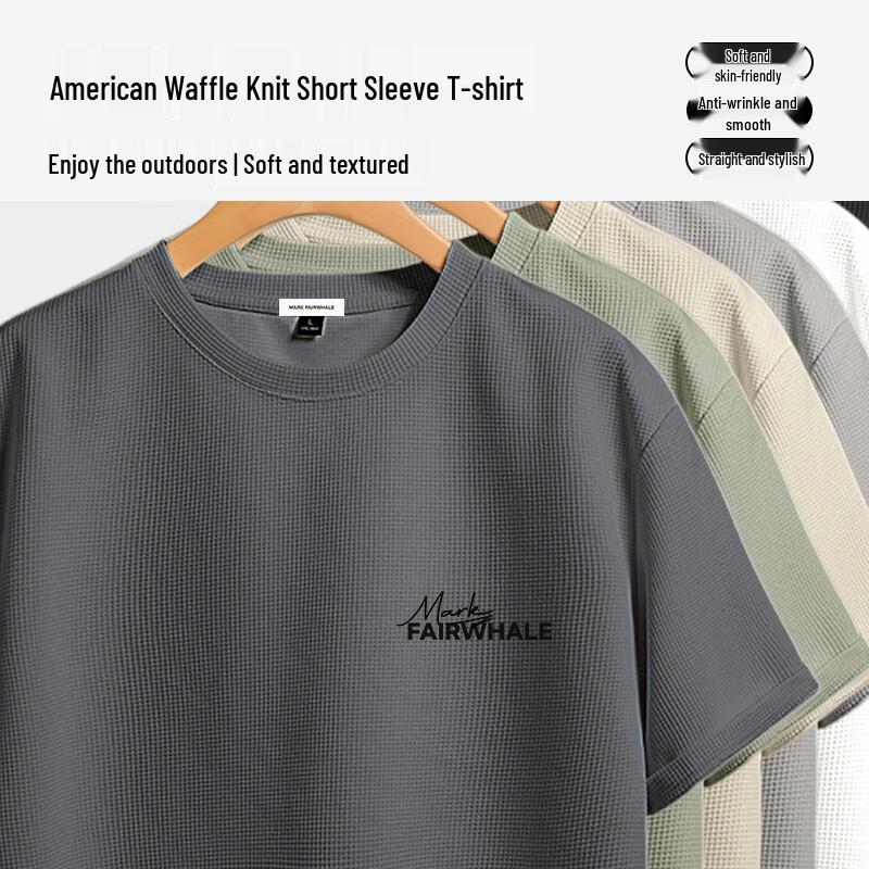 Mark Fairwhale Men's Heavyweight Waffle Knit Short Sleeve T-Shirt
