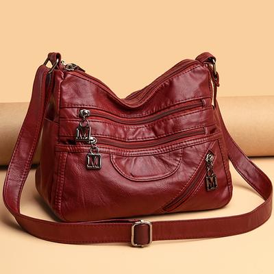 Multi-Pocket Soft Leather Luxury Shoulder Bag for Women Designer Crossbody Handbags and Purses