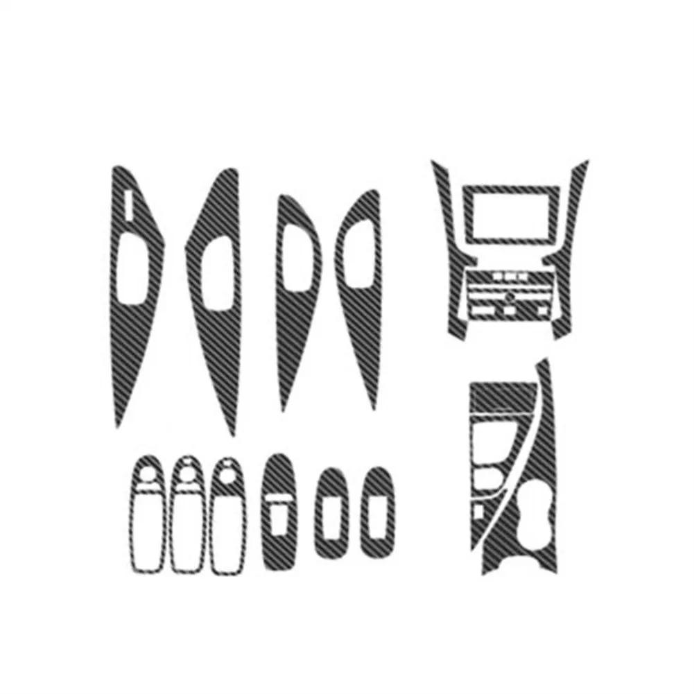 18pcs Black Carbon Fiber Interior Sticker Trim Decorative Glitter For Infiniti Q50 2014-2019 Protective Film Interior Parts