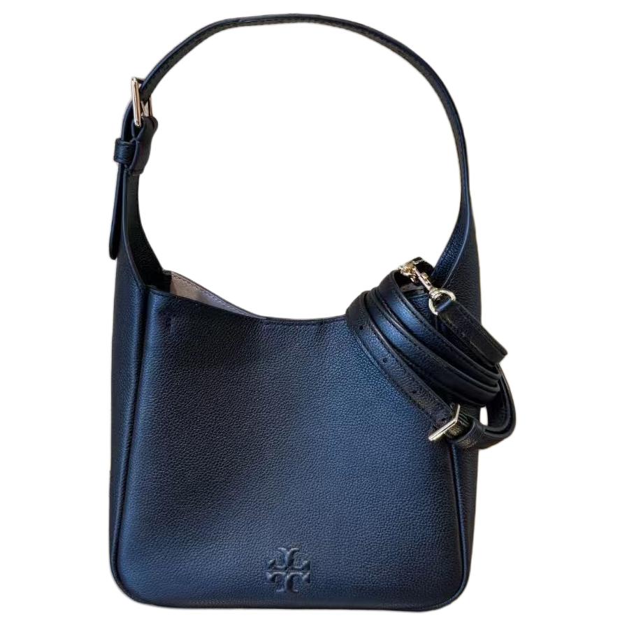 

Tory Burch Thea Logo Leather Tote Bag Small Women handbags Black 170244-001 Basic Set (Bag+Dust Bag)