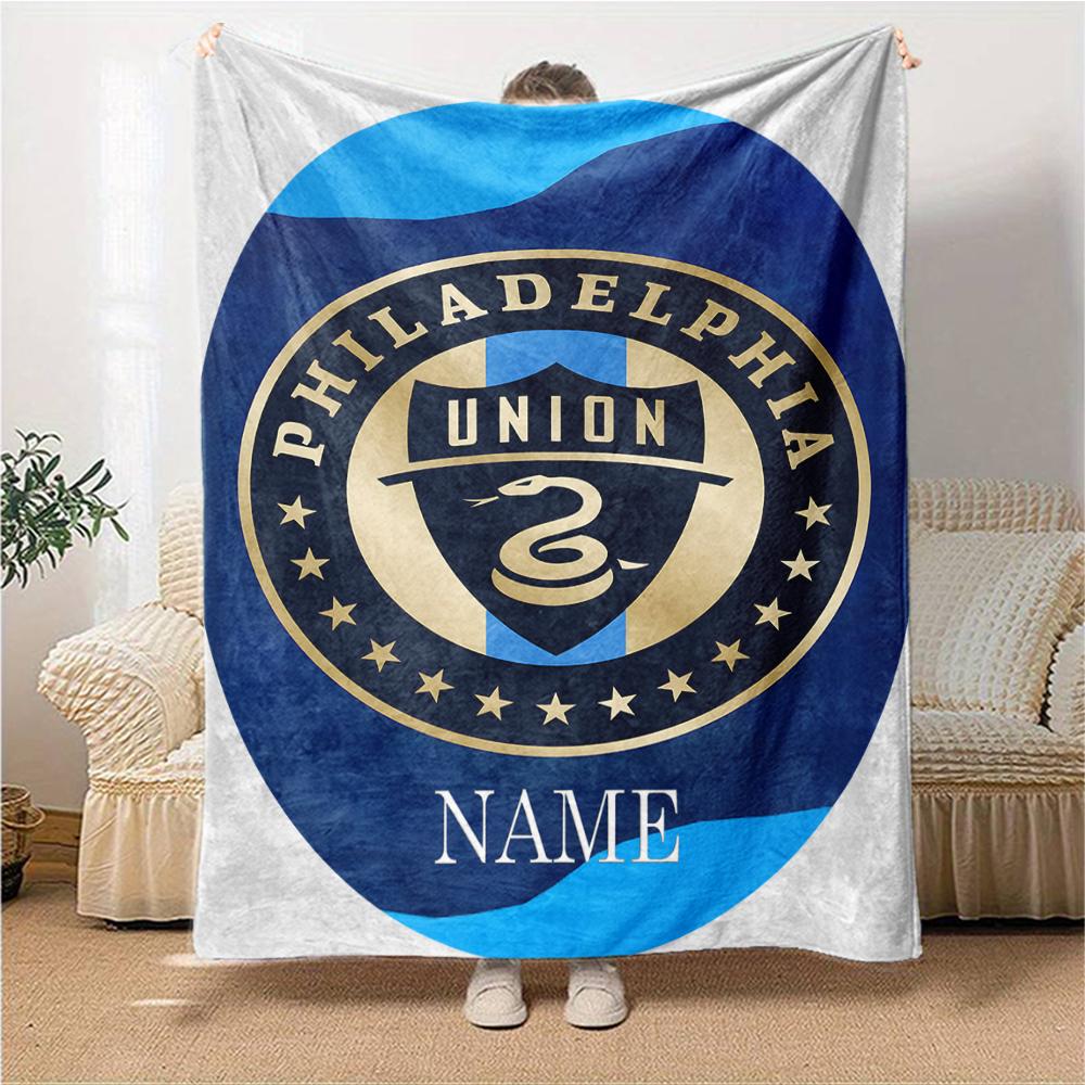 Custom Name Portsmouth FC Crest blanket for Couch & Bed, Plush Cozy Fuzzy Blanket Super Soft & Warm Blankets for Fall and Winter. 0908261