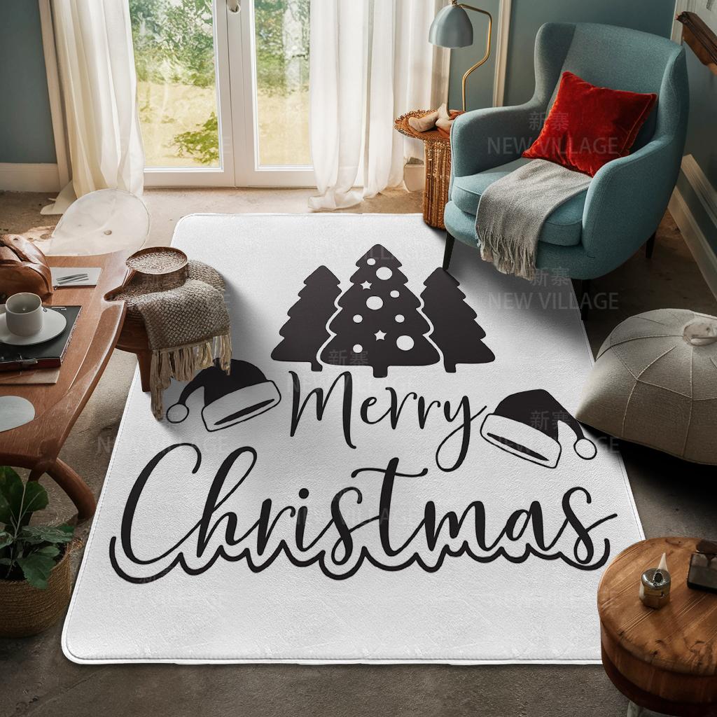 House Entrance Carpet Home Door Mat Living Room Bath Foot Bathroom Non-slip Water Absorption Rugs Bath Merry Christmas Winter