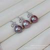 Natural freshwater purple bead pendant simple niche pearl necklace collarbone chain round strong light slight flaw accessories