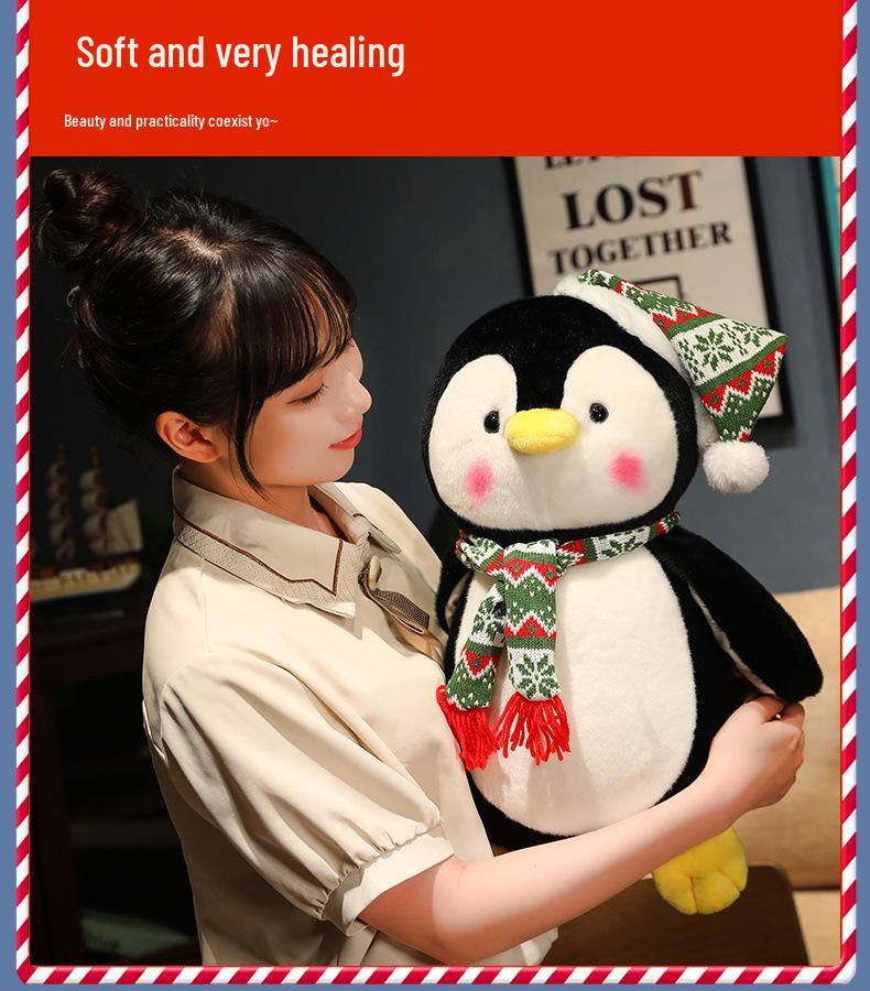 Christmas Penguin Scarf Plush Toy - Festive Decoration & Kids' Gift