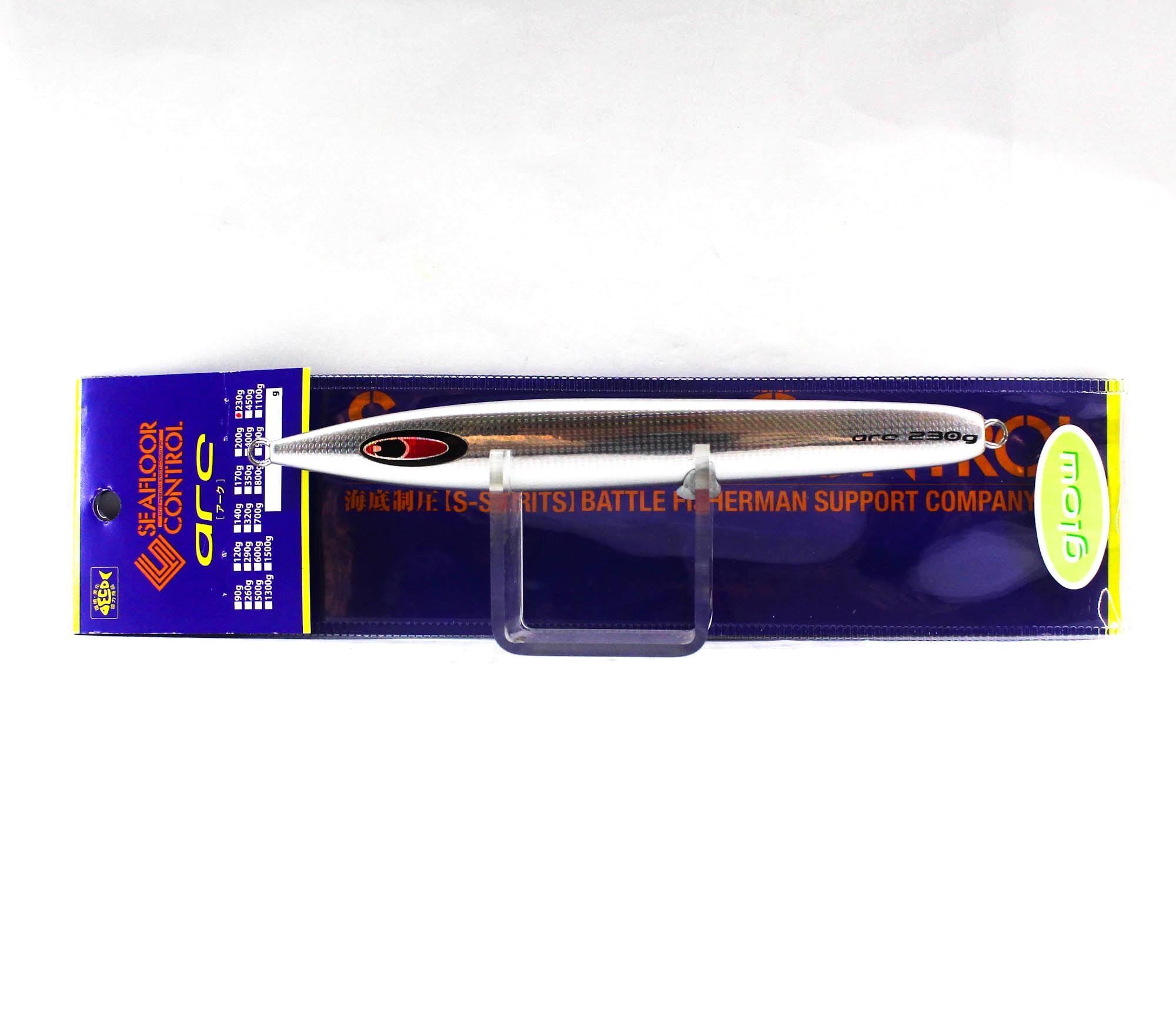 Seafloor Control Metal Jig Arc 230 grams Pearl Zebra Glow GR (6396)