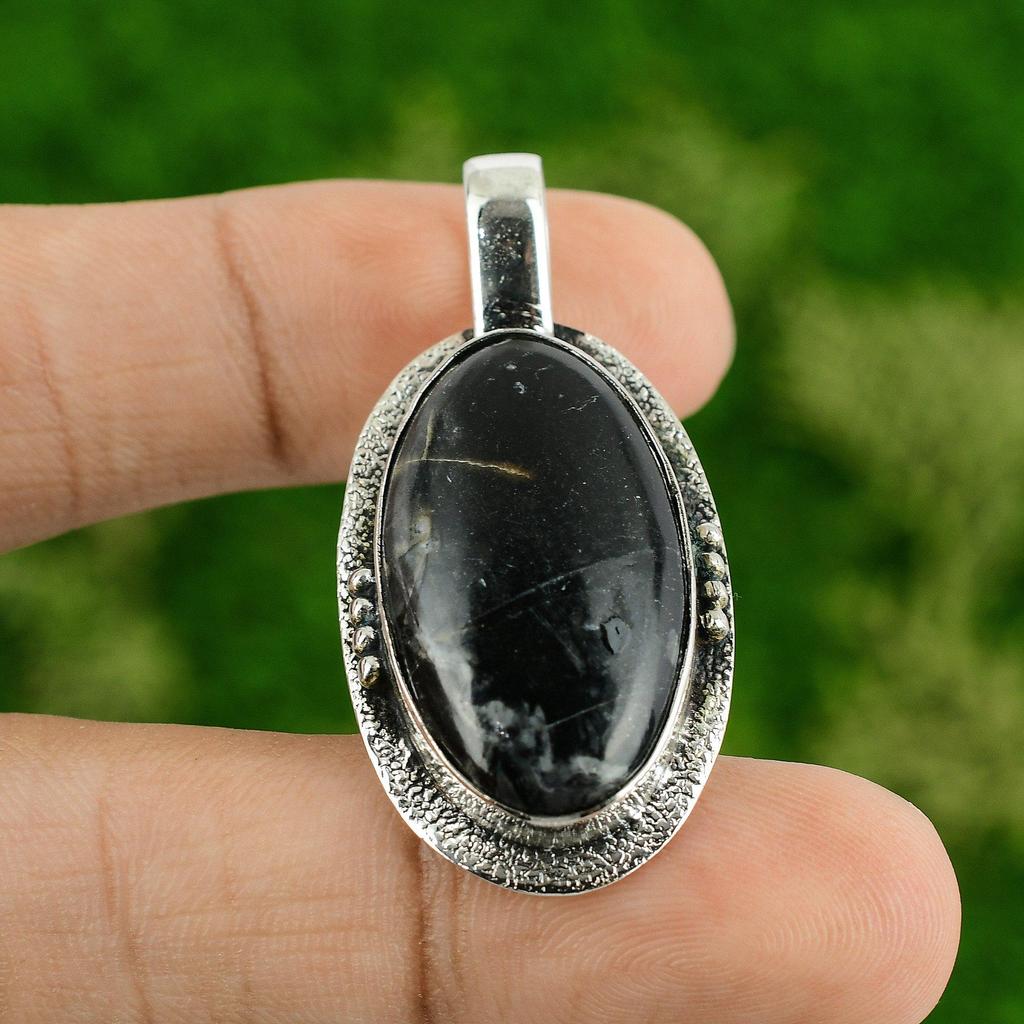 Daughters Day Sale Sterling Silver Natural Picasso Jasper Anniversary Pendant