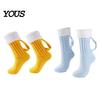 Easy On And Off Floor Socks Women's Knitted Slipper Socks, Soft Plush Lined Mid-Length Winter Versatile Cozy for Thermal with Handle Indoor