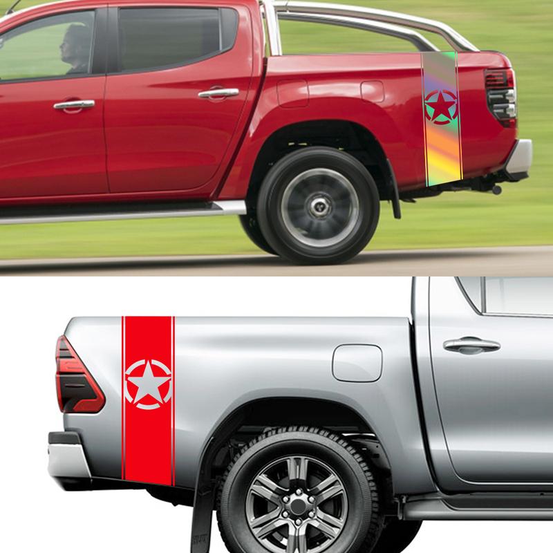 Car Universal Stickers For Ford F150 GMC Sierra Toyota Hilux Dodge Ram Isuzu Dmax Pickup Truck Auto Bed Side Decal Accessories