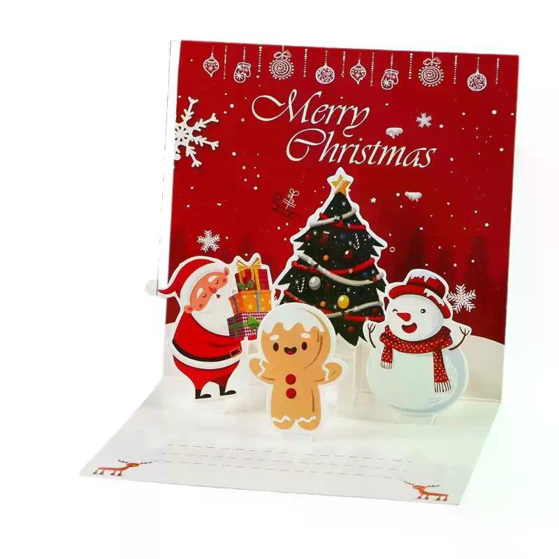 3D Weihnachtskarten zum Falten Frohe Weihnachten Beste Wünsche Karte Weihnachtsgeschenk für Neujahrssegen Dankes-Postkarte Dekoration