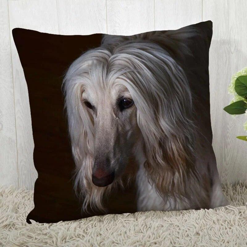 Fețe de pernă personalizate cu câine ogar, pentru decorarea casei, a livingului