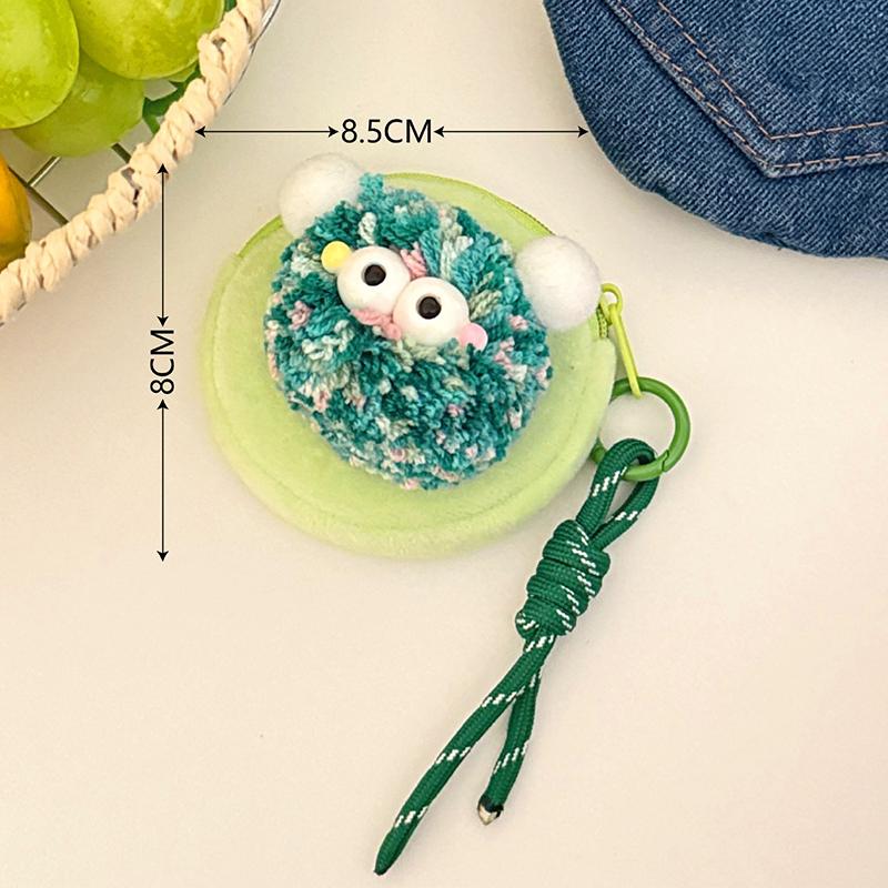 Creative Cute Fur Ball Coin Purse Cartoon Plush Doll Earphone Bag Key Pendant Backpack Hanging Decoration Couple Gifts