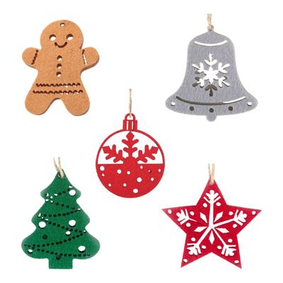 10 Piece Soft Felt Gingerbreads Decorations Christmas Tree Hanging Ornament Safe For Kids Holiday Homes Decoration