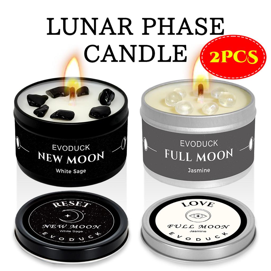 1pc EVODUCK new moon Scented Candles 3oz Law of Attraction Manifestation Energy Boosting White Sage Christmas Scented Candle