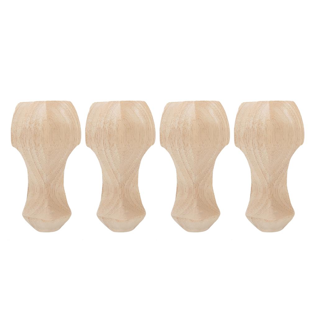 4 ks ručně vyřezávané dřevěné nohy nábytku pro konferenční stolek, TV skříňku, pohovku