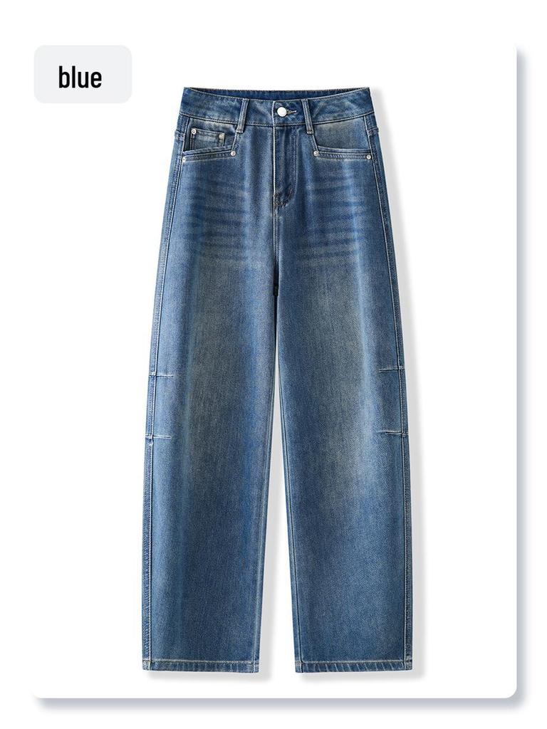 Women's Yellow Retro High-Waist Slimming Jeans, Spring 2025 Collection