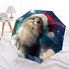 Persian Cat pattern, automatic folding umbrella, portable and foldable design, 8 ribs, a Christmas or birthday gift.
