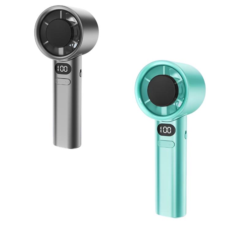 Portable Handheld Fan Cooling Fan with Digital Display USB Rechargeable 3-Speed Adjustable Wind High-speed For Travel Outdoor