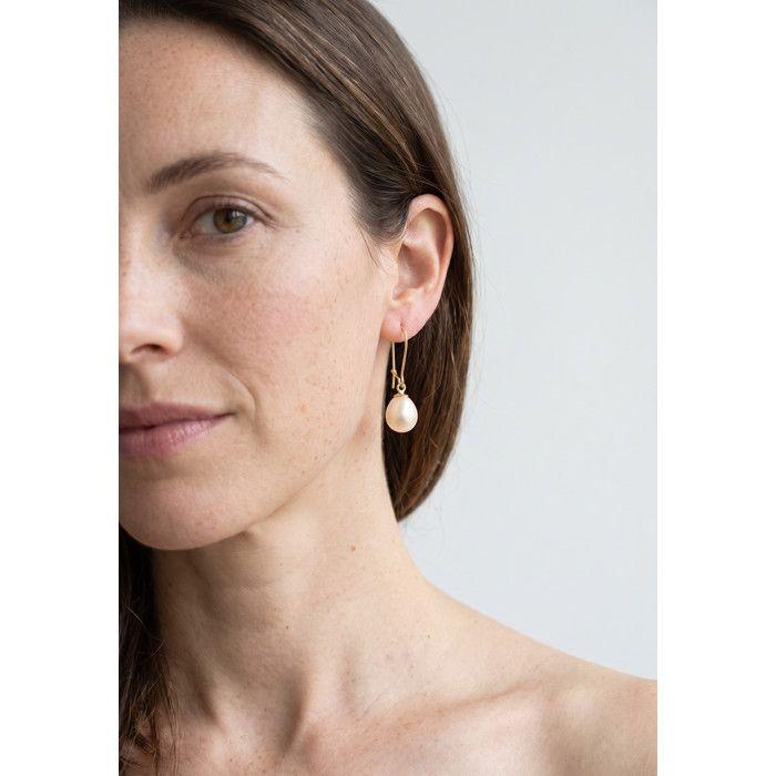Boucles d'Oreilles - Pearls &amp; Colors - Véritables Perles d'Eau Douce 9-10 mm - Or Jaune 375/1000 - Rose Naturel - AAA+