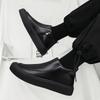Fashion Leather Men Ankle Boots Slip on High-top Mens Casual Shoes Outdoor Lightweight Comfortable Platform Man Work Boots