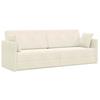 Floor Sofa Bed Cream 213 X 70 X 77 Cm Velvet