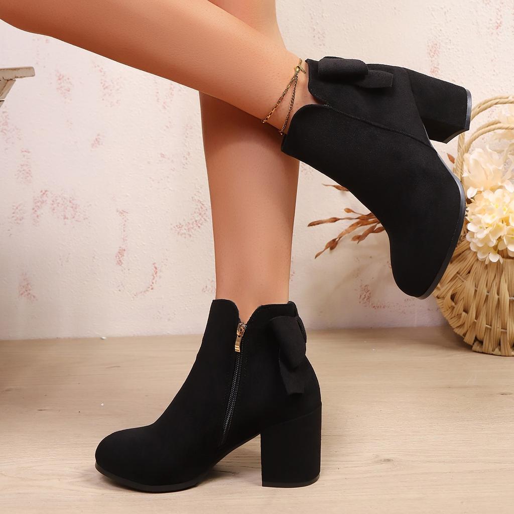 Fashion 2025 Women Baotou Ankle Boots Fashion Outdoor Comfortable Shoes Women Outdoor High Heel Short Wedding Boots Zapatos De Mujer